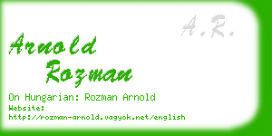 arnold rozman business card